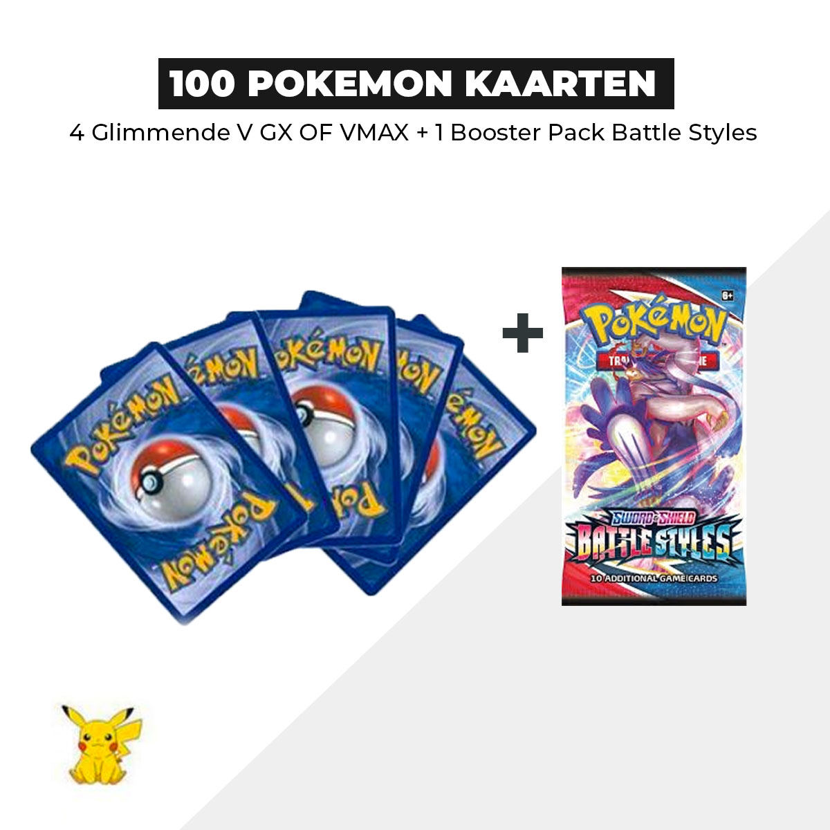 Roos Componist voedsel 100 Pokémon Kaarten Bundel + 1 Battle Styles Booster pack - Pokemon Bundel