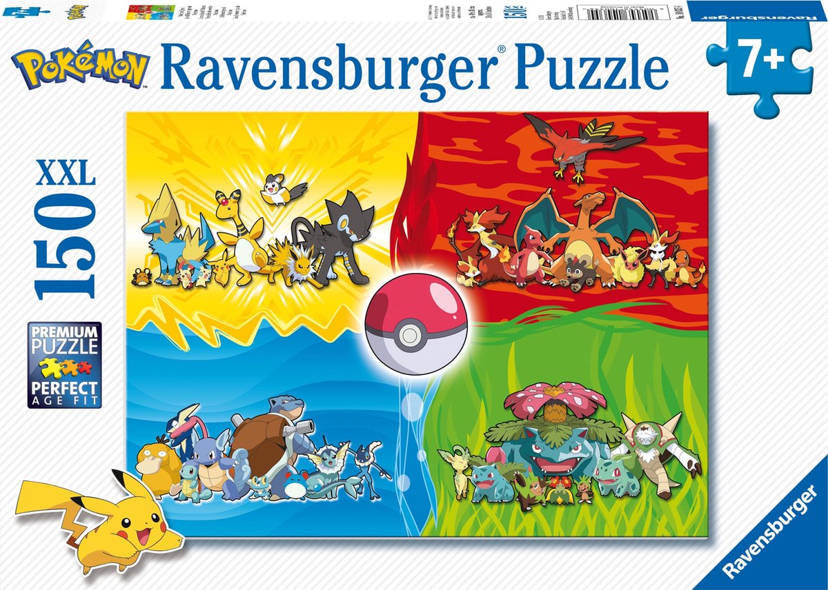 Verplicht Blind vertrouwen Slecht Ravensburger Verschillende Pokémons puzzel - legpuzzel - 150 stukjes -  Pokemon Bundel