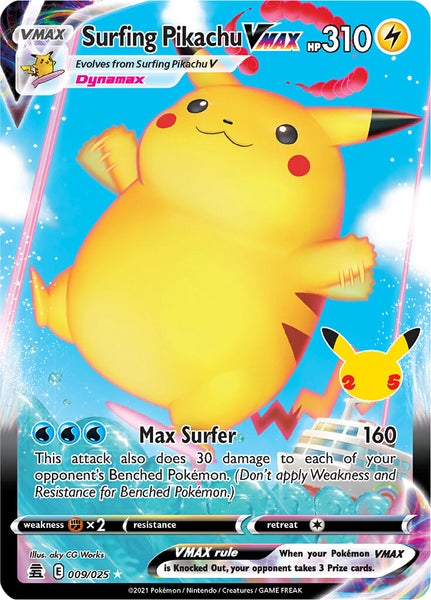 Celebrations Surfing Pikachu Vmax 009