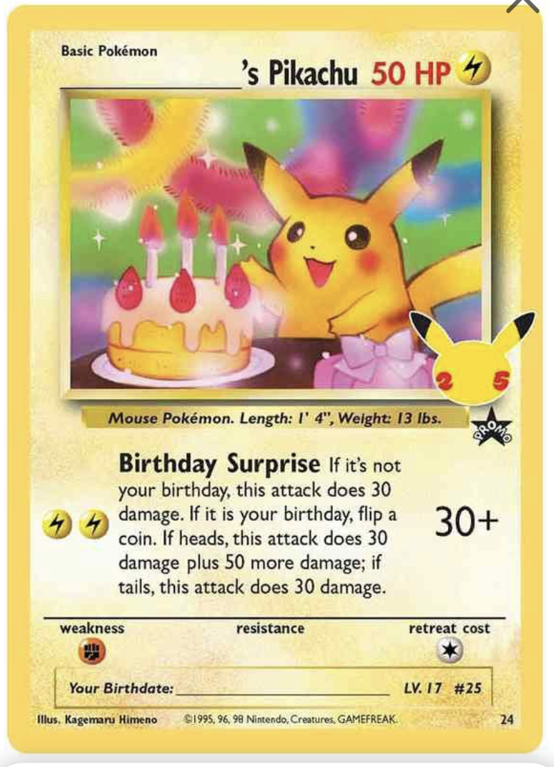 kanaal Giftig Vermeend Celebrations Pikachu birthday 24 - Pokemon Bundel