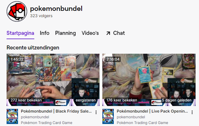 Pokemonbundel.nl live op Twitch